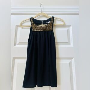 Beautiful Cache size small black sleeveless top with beading